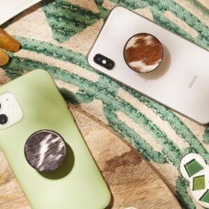 Myra Brown and white hairon phone socket, new